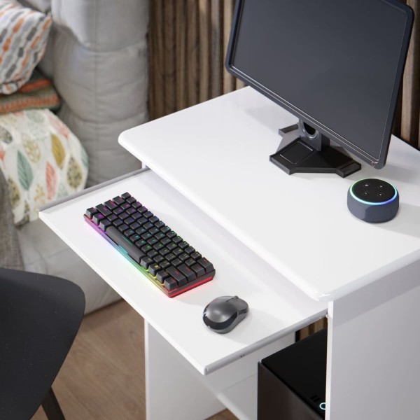 Encontraproduto.com.br - Mesa Para Computador Escrivaninha Para Notebook Jogos Escritório Branca