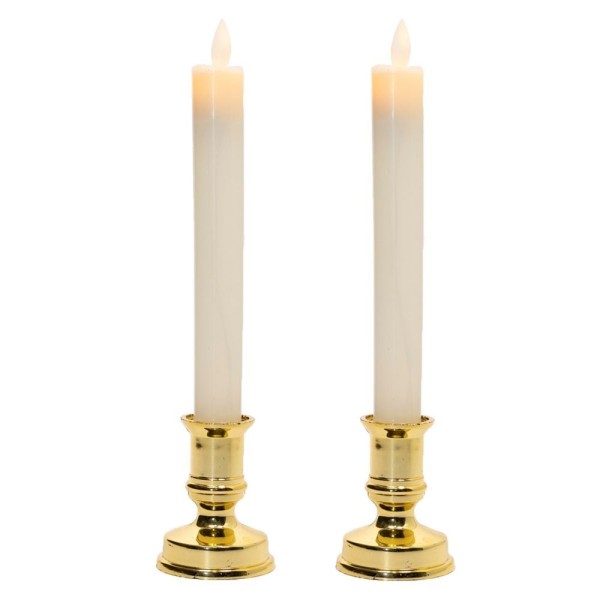 Encontraproduto.com.br - Kit 6 Castiçal Com Vela Elétrica Decoração Natalina 25cm