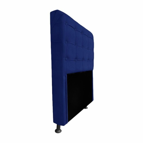 Encontraproduto.com.br - Cabeceira Estofada Solteiro Dama 90cm Suede Azul Marinho - Am Interiores