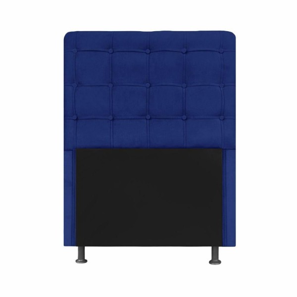 Encontraproduto.com.br - Cabeceira Estofada Solteiro Dama 90cm Suede Azul Marinho - Am Interiores