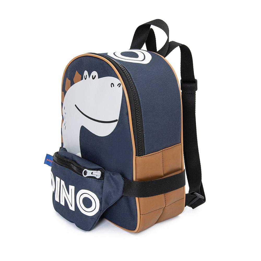 Encontraproduto.com.br - Mochila Com Pochete-Lancheira Mait Dino Azul Marinho
