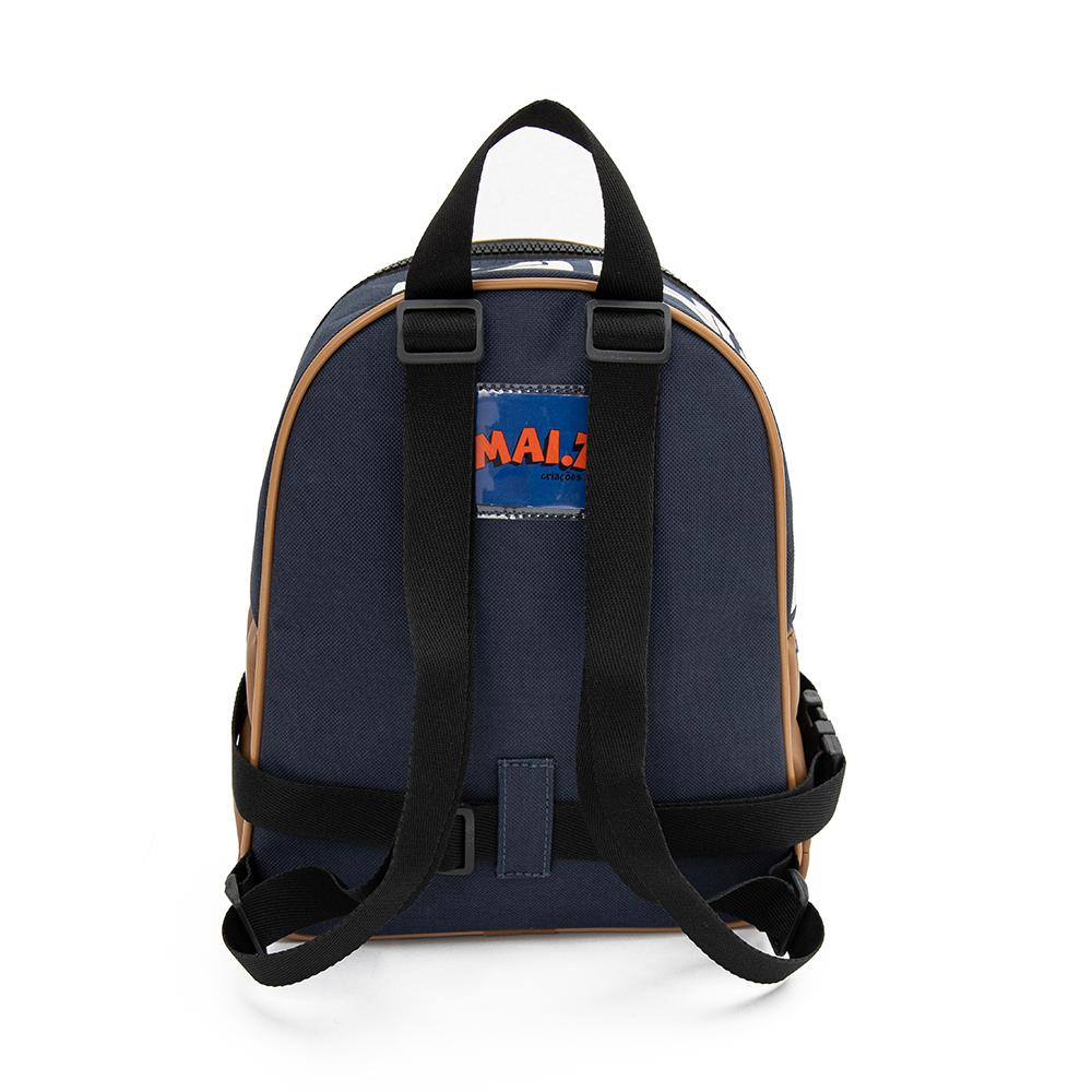 Encontraproduto.com.br - Mochila Com Pochete-Lancheira Mait Dino Azul Marinho