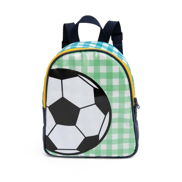 Encontraproduto.com.br - Mochila Com Pochete MaiT Xadrez Bola Azul