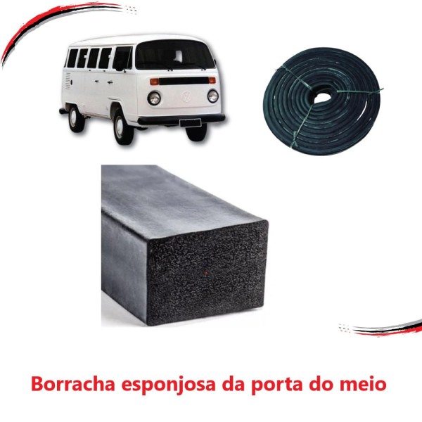 Encontraproduto.com.br - Borracha Porta Baixa Com Furo Kombi 57 A 74 Rolo 50 Mts