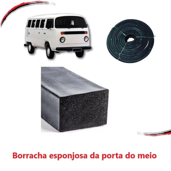Encontraproduto.com.br - Borracha Porta Baixa Com Furo Kombi 57 A 74 Rolo 50 Mts