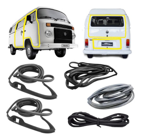 Jogo Completo Borracha Original Porta Kombi 75 a 13