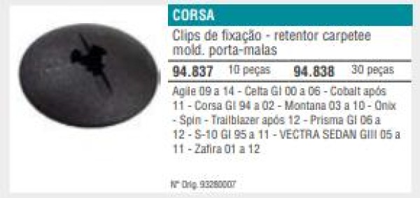 Encontraproduto.com.br - Grampo Forracao Interna Agile 09 14 Celta 00 06 Cobalt 11 C