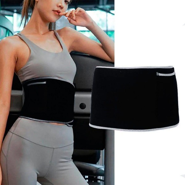 Encontraproduto.com.br - Cinta Efeito Sauna Com Porta Celular Documento Preta Gênero:feminino
