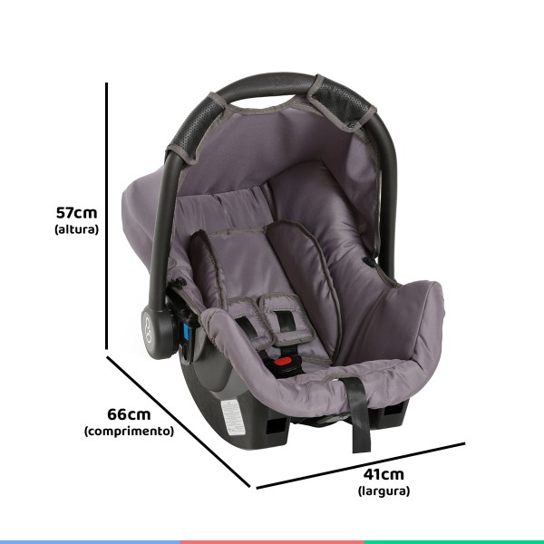 Encontraproduto.com.br - Carrinho Bebê Berço Passeio Até 15Kg Reversível Galzerano Preto Cinza Maranello II + Bebê Conforto