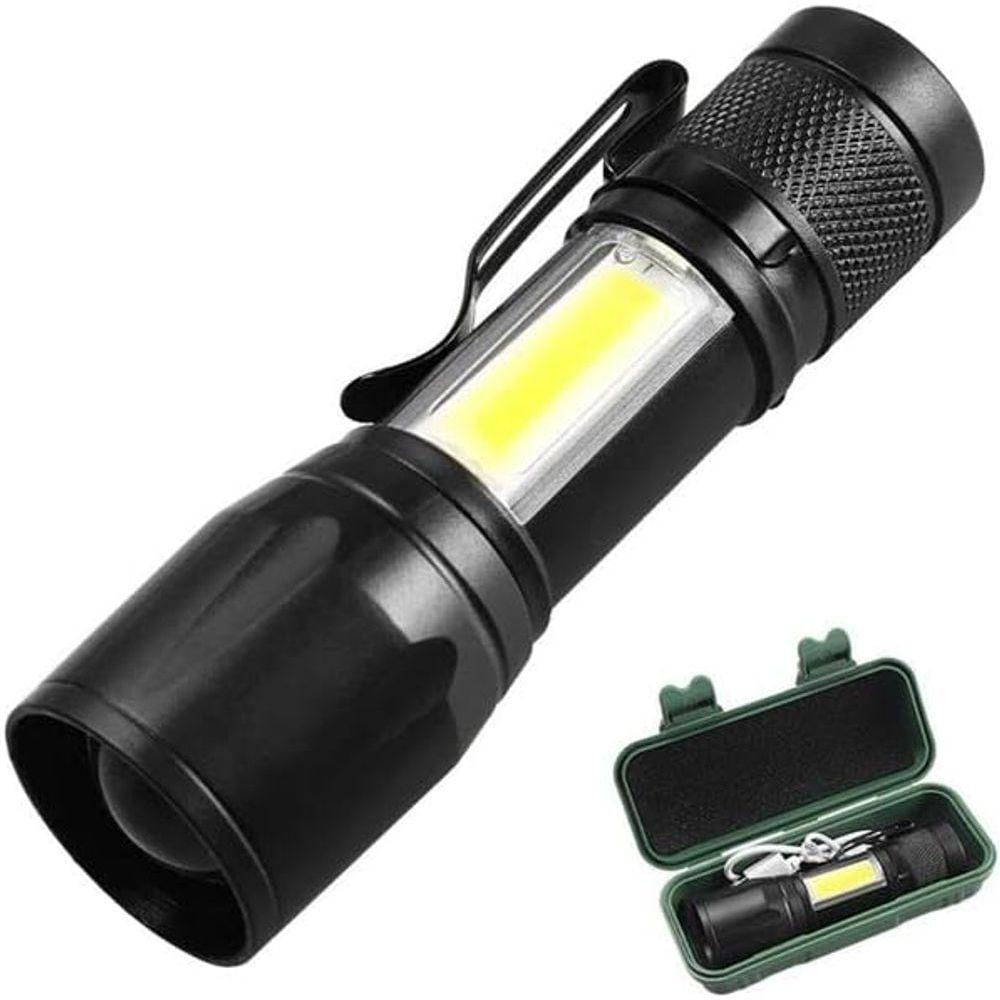 Encontraproduto.com.br - Mini Lanterna Led Tática Potente 3 Modos Recarregável Camping Lampião