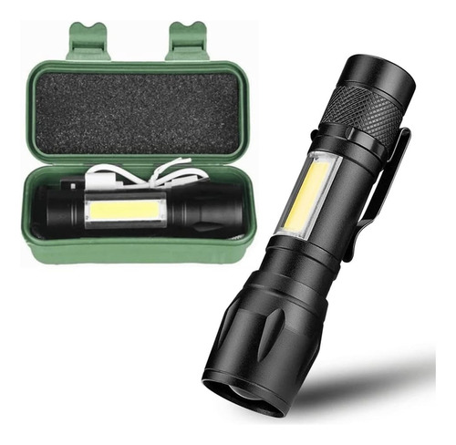 Encontraproduto.com.br - Mini Lanterna Led Tática Potente 3 Modos Recarregável Camping Lampião