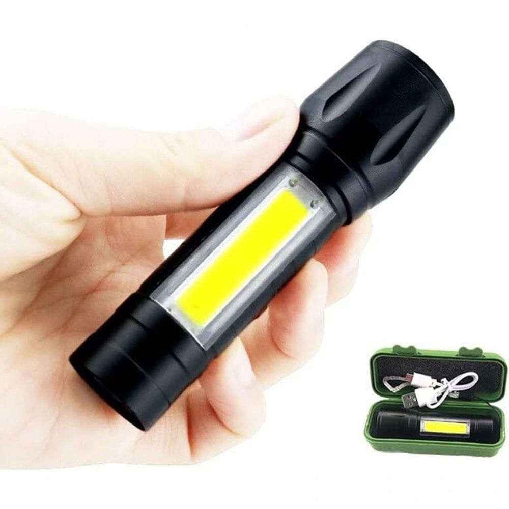 Encontraproduto.com.br - Mini Lanterna Led Tática Potente 3 Modos Recarregável Camping Lampião