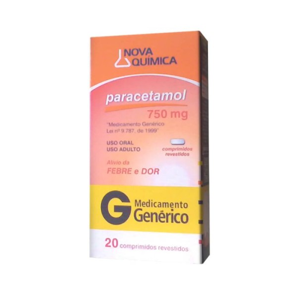 Encontraproduto.com.br - Paracetamol 750MG Comprimido revestido - Caixa com 20 Comprimidos