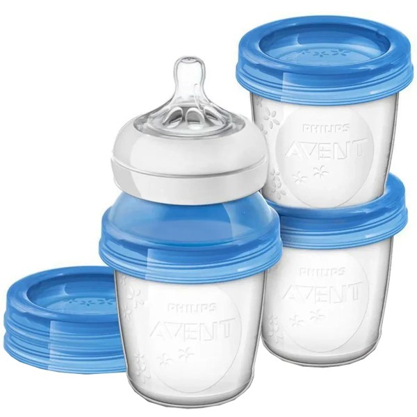 Encontraproduto.com.br - Kit Extrator de Leite Pétala Avent + Kit 10 Copos de Armazenamento de Leite 180ml Cada - Philips Avent
