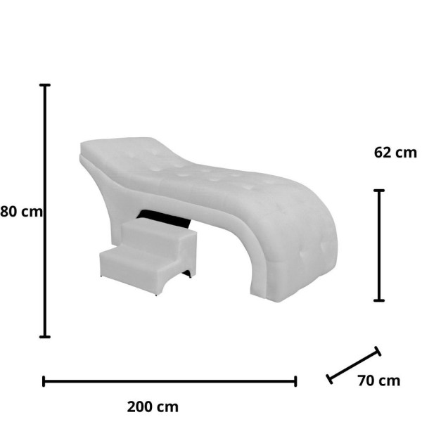 Encontraproduto.com.br - Maca Estofada Estética Botonê 70 Cm Sobrancelha Cilios Cor:branco