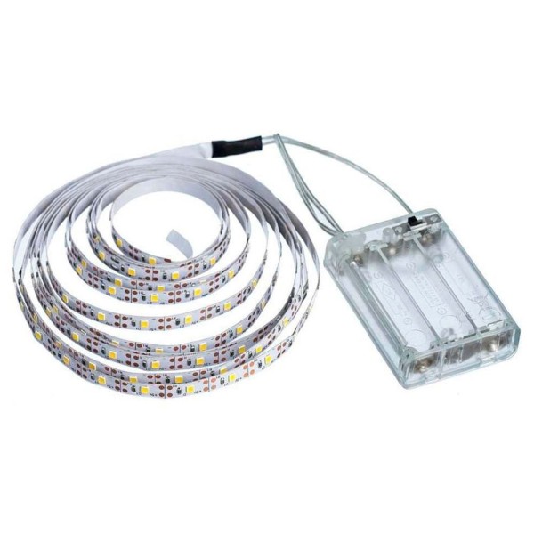 Encontraproduto.com.br - Kit 40 Fios Fita Led Luz Amarela 120 Lâmpadas Led 2m à Pilha