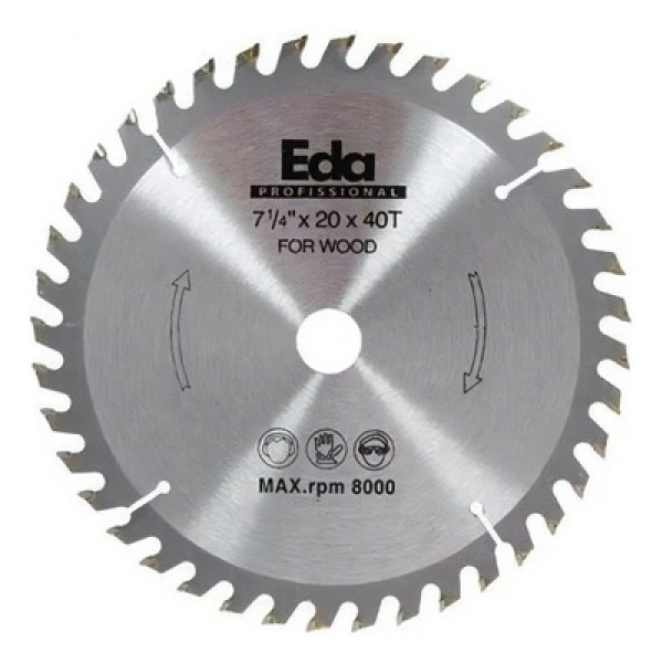 Serra Circular Widea Disco Eda 7.1/4 40dentes Furo 20mm Cor Prateado