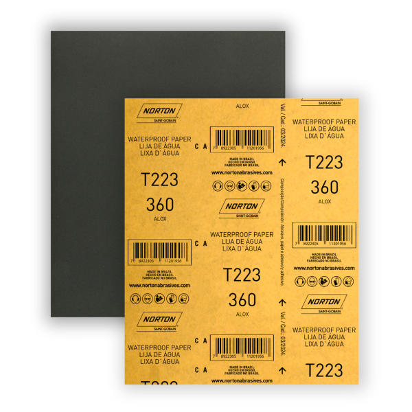 Encontraproduto.com.br - Folha de Lixa Água G360 225 x 275mm T223 Norton