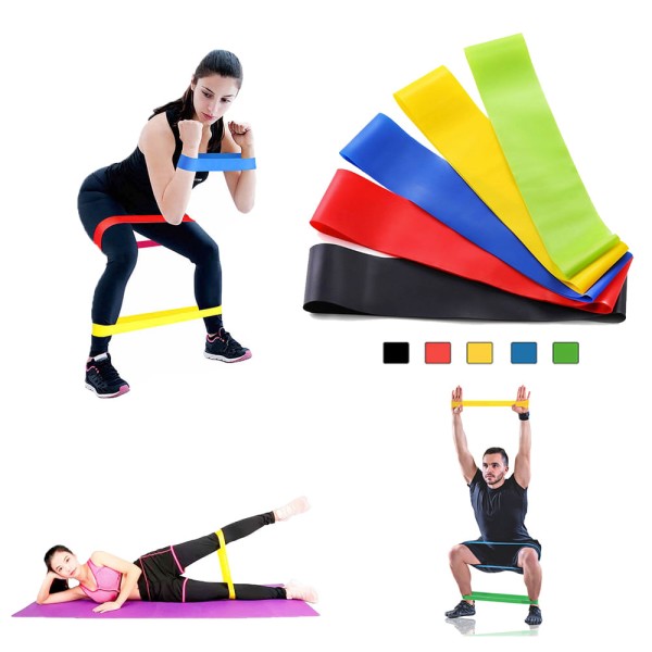 Kit 5 Faixas Elásticas Exercícios Treino em Casa e Academia