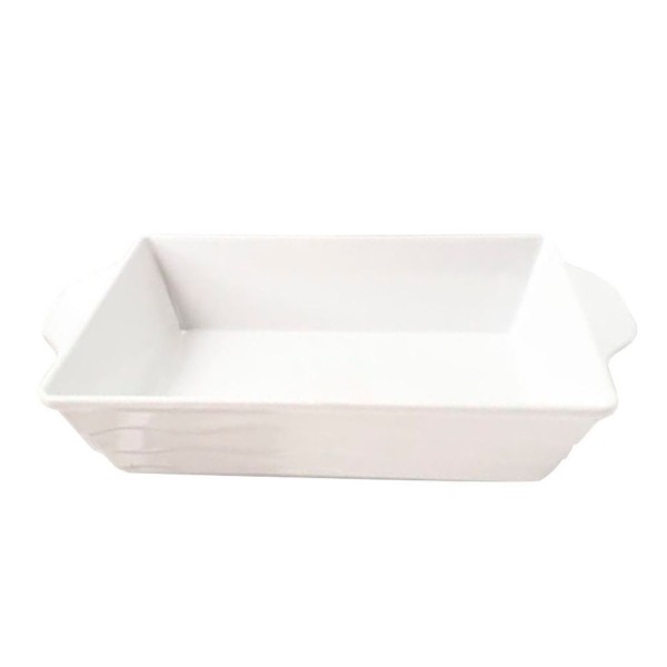 Encontraproduto.com.br - Kit 02 Travessas Melamina Retangular Branca 750 Ml