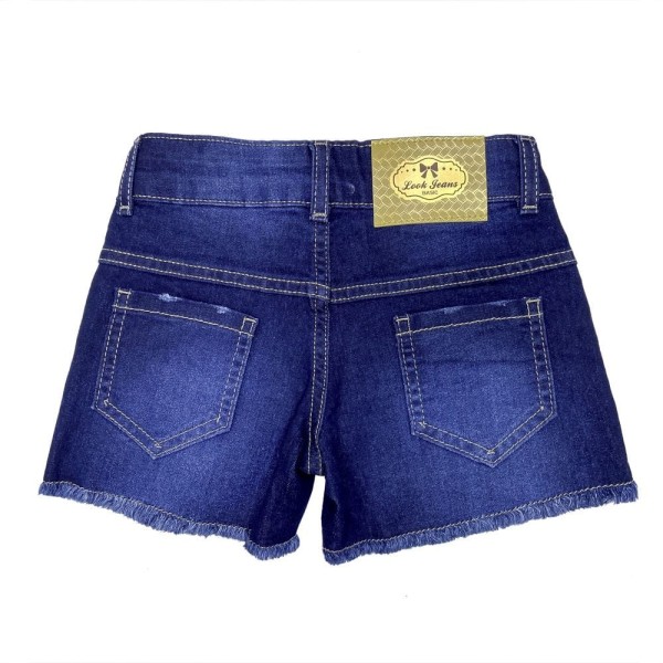 Encontraproduto.com.br - Short Look Jeans Barra Desfiada Jeans Azul