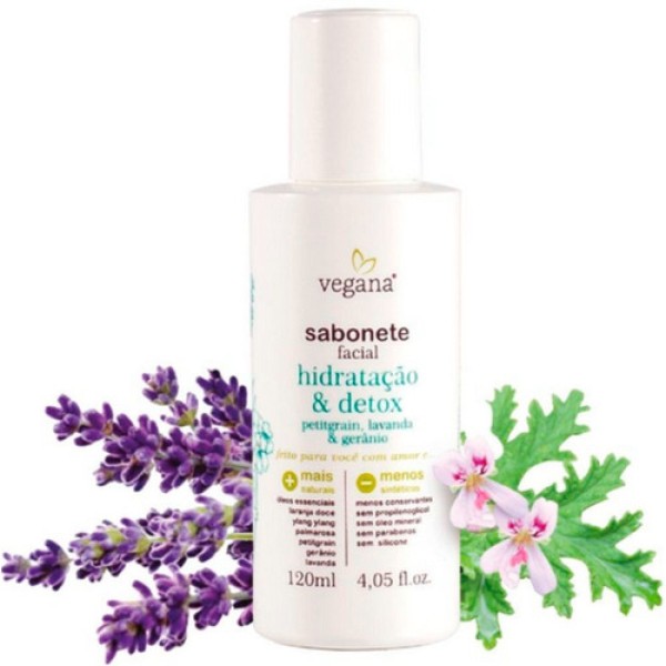 Sabonete Líquido Facial Hidratação & Detox com Óleos Essenciais 120ml Vegana WNF