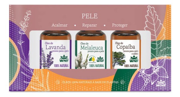 Box de Óleos Essenciais Prontos para a Pele (Melaleuca, Lavanda e Copaíba) 30ml - WNF