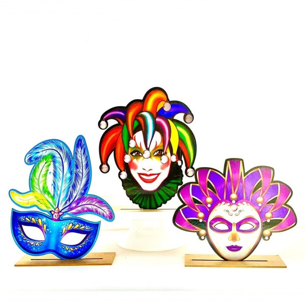 Encontraproduto.com.br - Kit Display De Mesa 6 Peças Para Festa Carnaval Mdf
