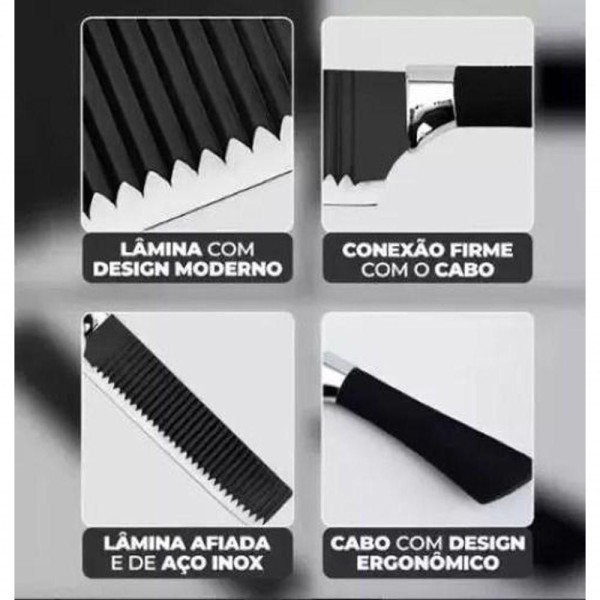 Encontraproduto.com.br - Jogo Facas Churrasco Antiaderente Preto