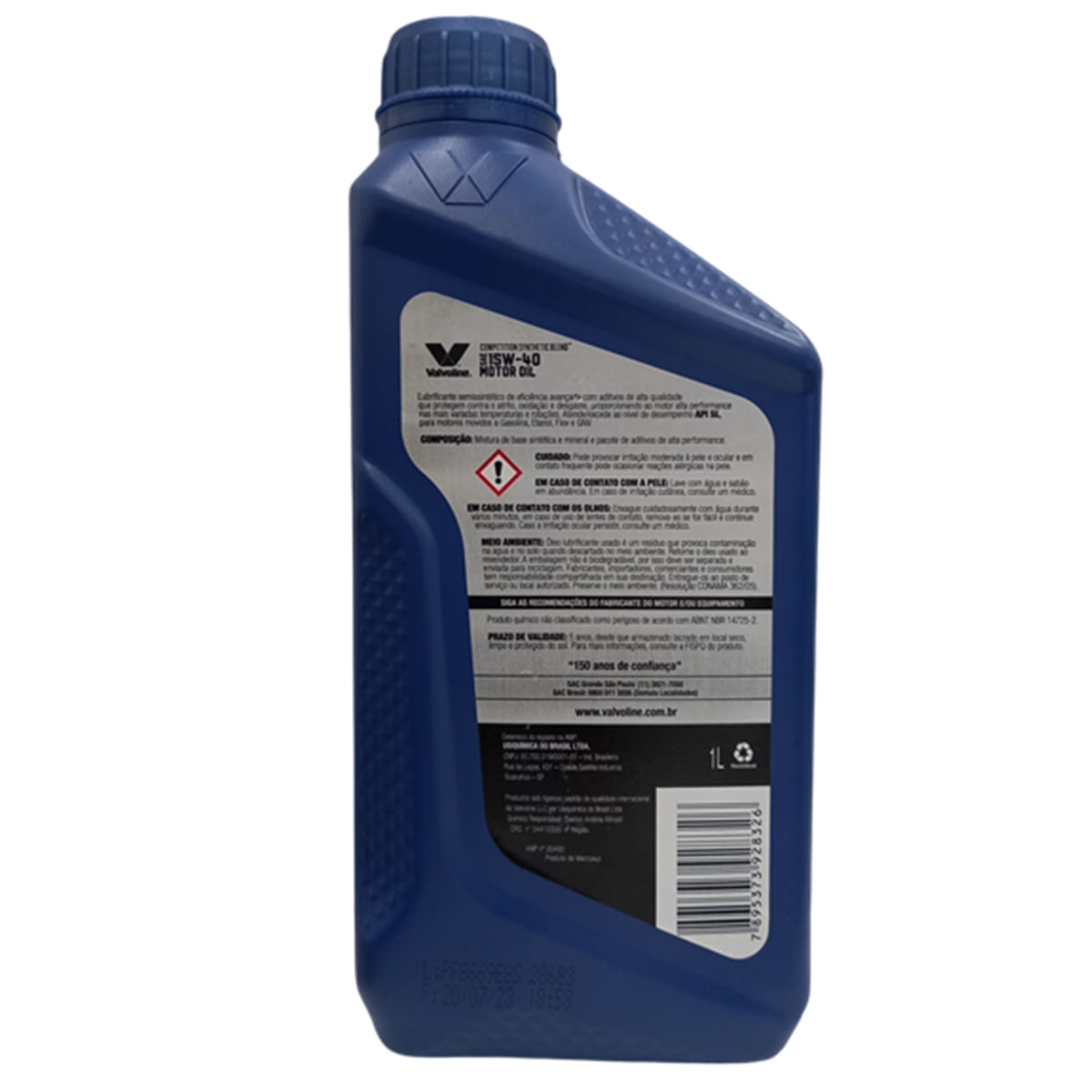 Encontraproduto.com.br - Óleo Lubrificante do Motor Valvoline Durablend Api SN 15w40 Semissintético 1L