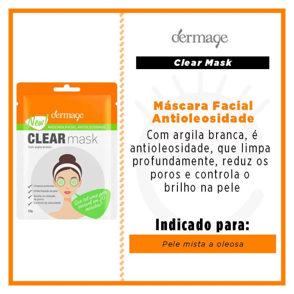 Encontraproduto.com.br - Clear Mask Carvao 10G - Dermage