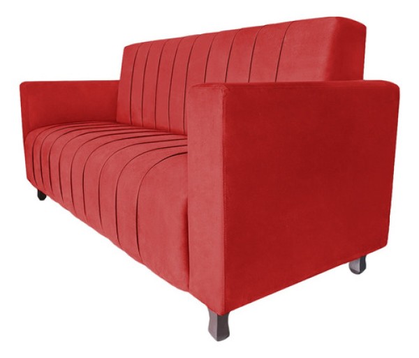 Encontraproduto.com.br - Sofá Asphen 3 Lugares Suede Vermelho - Am Interiores