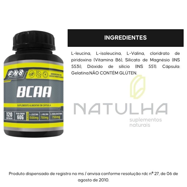 Encontraproduto.com.br - KIT 3X BCAA 2:1:1 120 cápsulas - FNB Sports