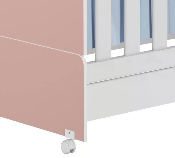 Encontraproduto.com.br - Berço Mini Cama Com Colchao Encanto 3200 Rose Branco Peternella