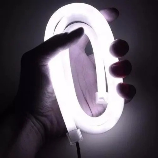 Encontraproduto.com.br - Par Fita Barra Led Neon 12v Para Farol 50cm Branca