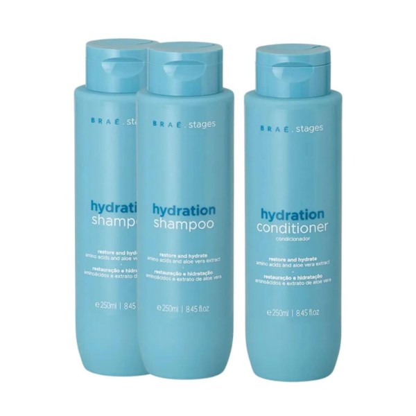 Kit Braé Stages Hidratação 2x Shampoo 250ml + Condicionador 250ml