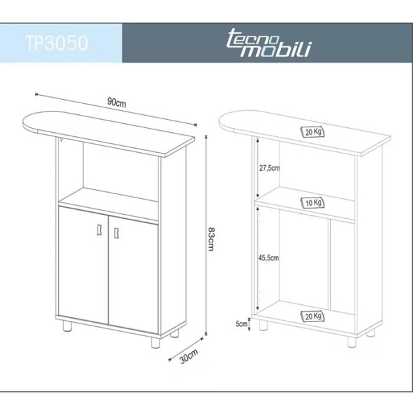 Encontraproduto.com.br - Tabua de Passar Roupa 2 Portas TP3050 Tecno Mobili