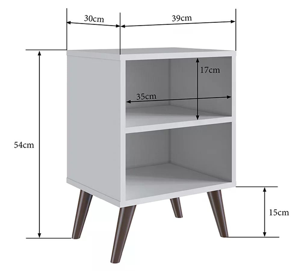 Encontraproduto.com.br - Mesa de Cabeceira Com Prateleira CB200 Completa Moveis
