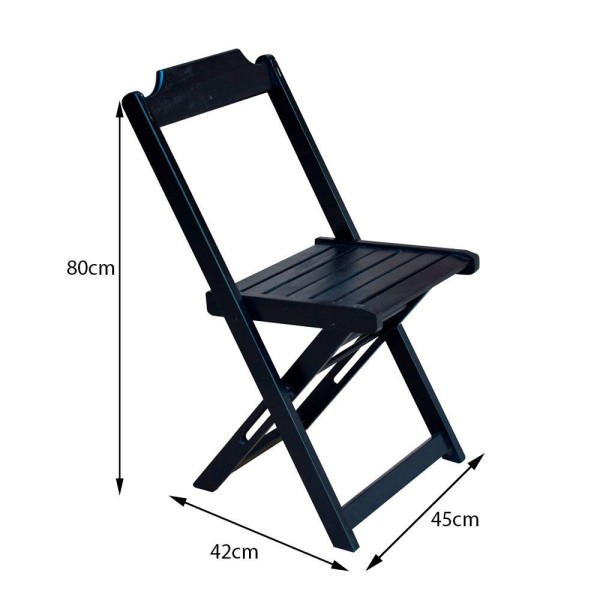 Encontraproduto.com.br - Kit 4 Conjuntos De Mesa Dobravel Com 2 Cadeiras De Madeira 70X70 - Pret - Preto