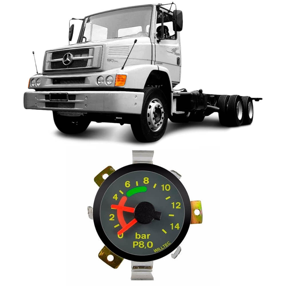Encontraproduto.com.br - Manômetro Mecânico Duplo MB 1620 Pressão de ar 0-15bar Rosca Interna Willtec