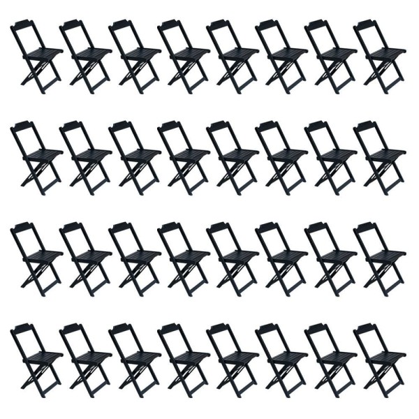 Encontraproduto.com.br - Kit 8 Jogos De Mesa Com 4 Cadeiras De Madeira Dobravel 120X70 - Preto - Preto