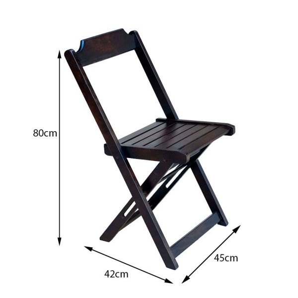 Encontraproduto.com.br - Jogo De Mesa Com 4 Cadeiras De Madeira Dobravel 70X70 - Tabaco - Marrom