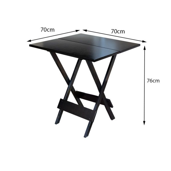 Encontraproduto.com.br - Jogo De Mesa Com 4 Cadeiras De Madeira Dobravel 70X70 - Tabaco - Marrom