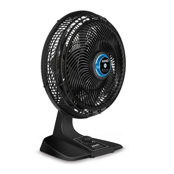Encontraproduto.com.br - Ventilador de Mesa Arno 40cm VF55 Silence Force, Repelente Líquido, 6 Pás, 3 Velocidades, Preto/Cinza 110V (Emb. contém 1un.)