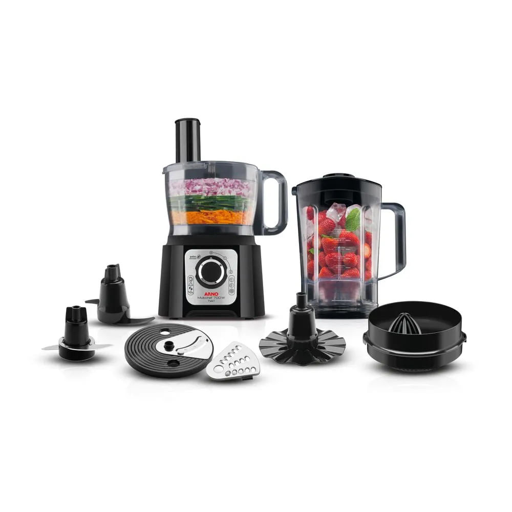 Encontraproduto.com.br - Processador De Alimentos Multichef Arno 7 Em 1 MP70 Preto