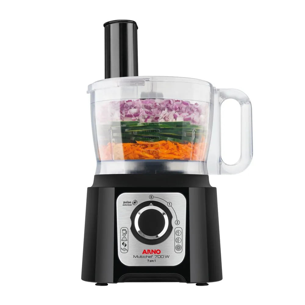Encontraproduto.com.br - Processador De Alimentos Multichef Arno 7 Em 1 MP70 Preto