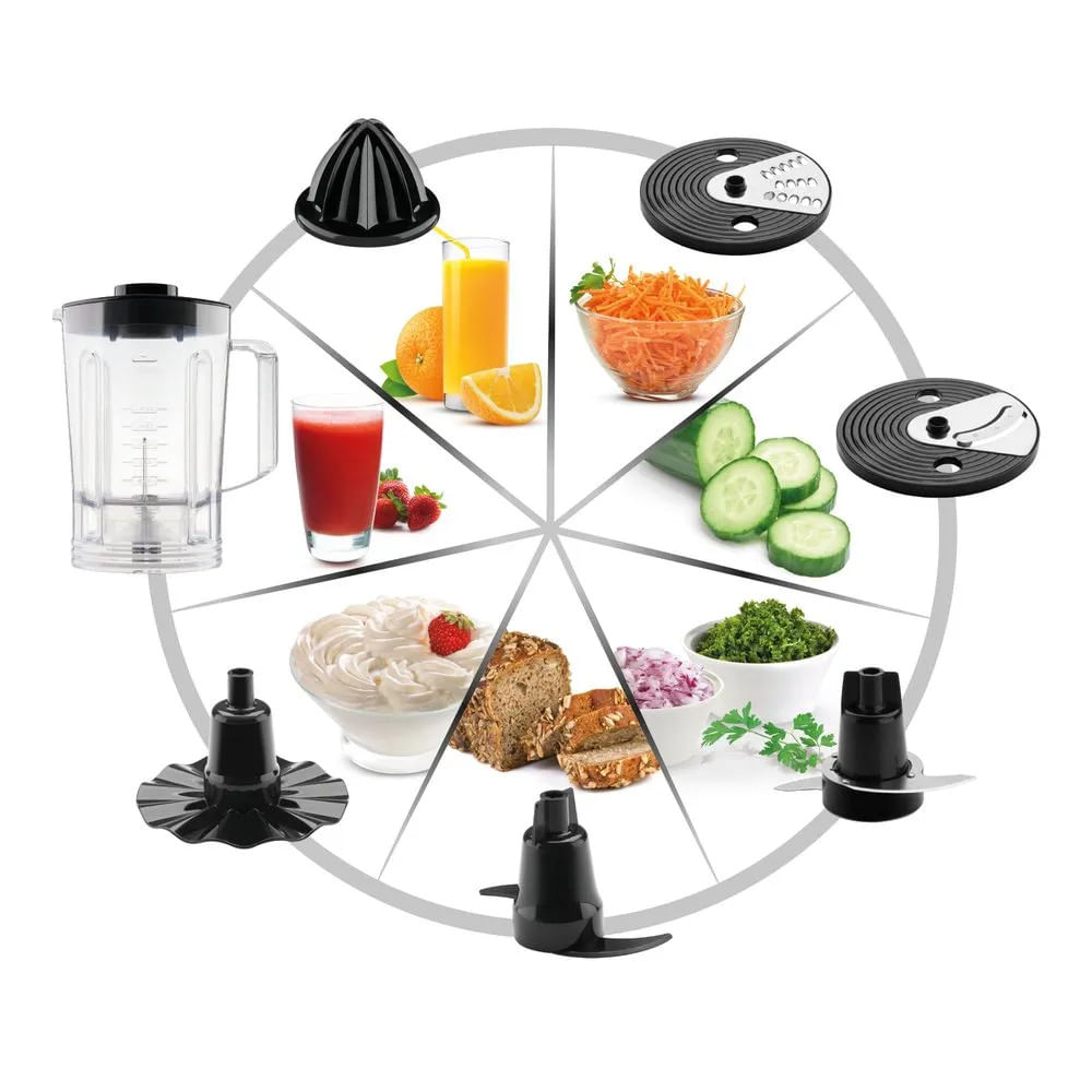 Encontraproduto.com.br - Processador De Alimentos Multichef Arno 7 Em 1 MP70 Preto