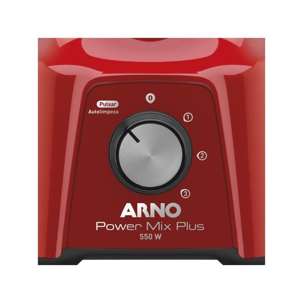 Encontraproduto.com.br - Liquidificador Arno Power Mix Plus Vermelho com Jarra de 2 litros Cristalina LQ21