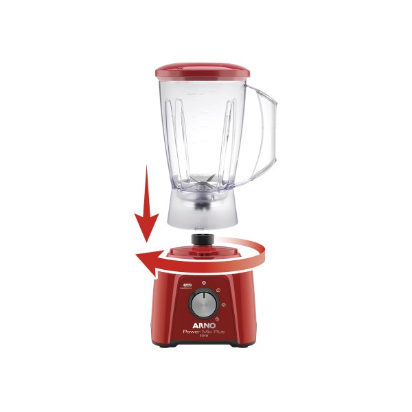 Encontraproduto.com.br - Liquidificador Arno Power Mix Plus Vermelho com Jarra de 2 litros Cristalina LQ21