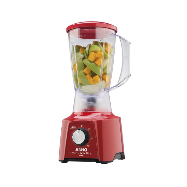 Encontraproduto.com.br - Liquidificador Arno Power Mix Plus Vermelho com Jarra de 2 litros Cristalina LQ21